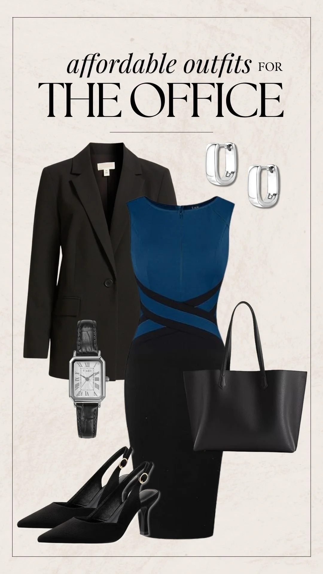 Professional Workwear: Affordable Office Outfit for Job Interviews business+casual+outit+ideas+ +bodycon+dress+++blazer
